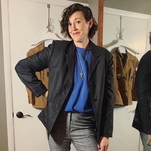 Italian leather blazer